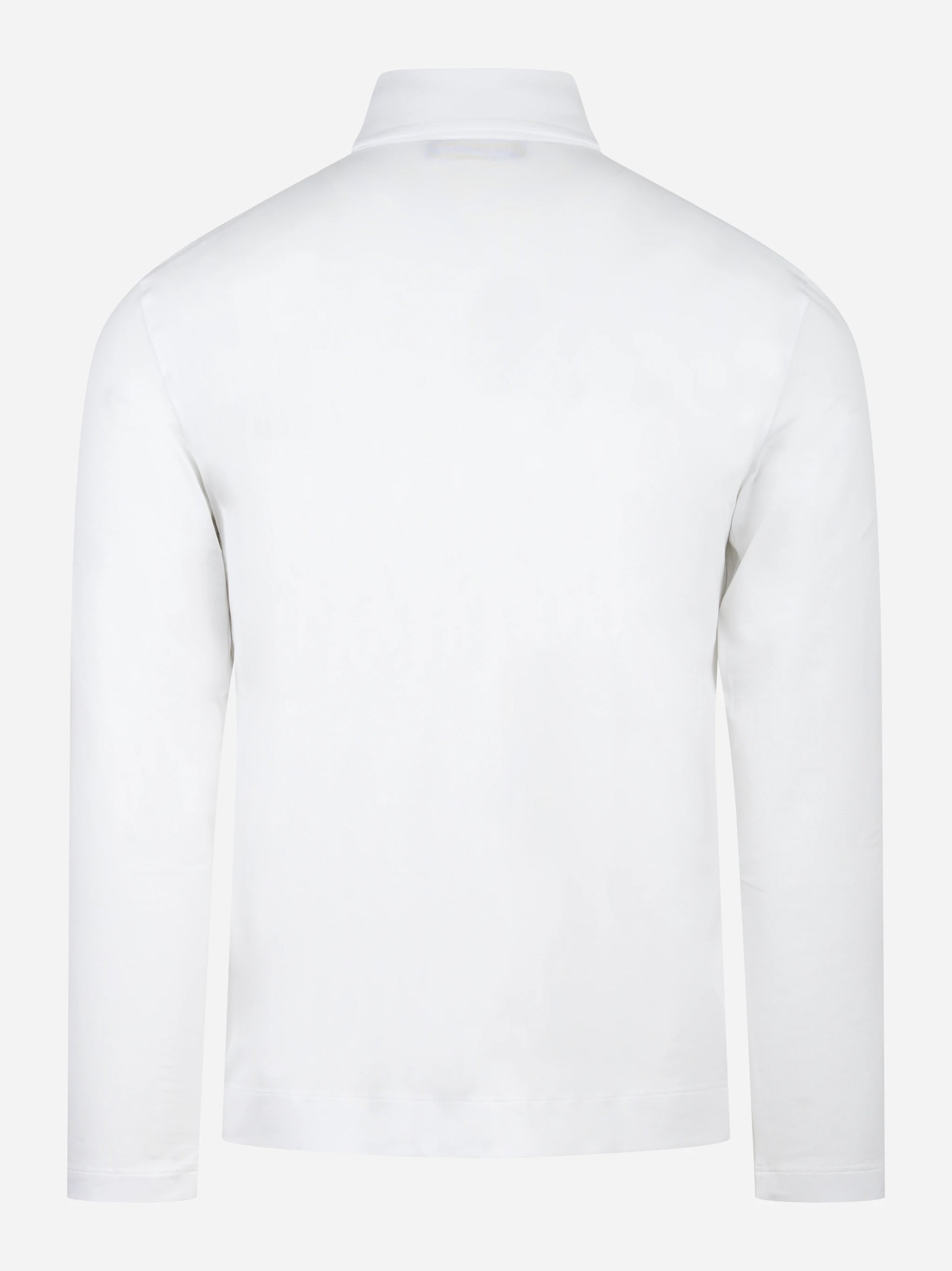 Polo manica lunga bianca in cotone ossigeno