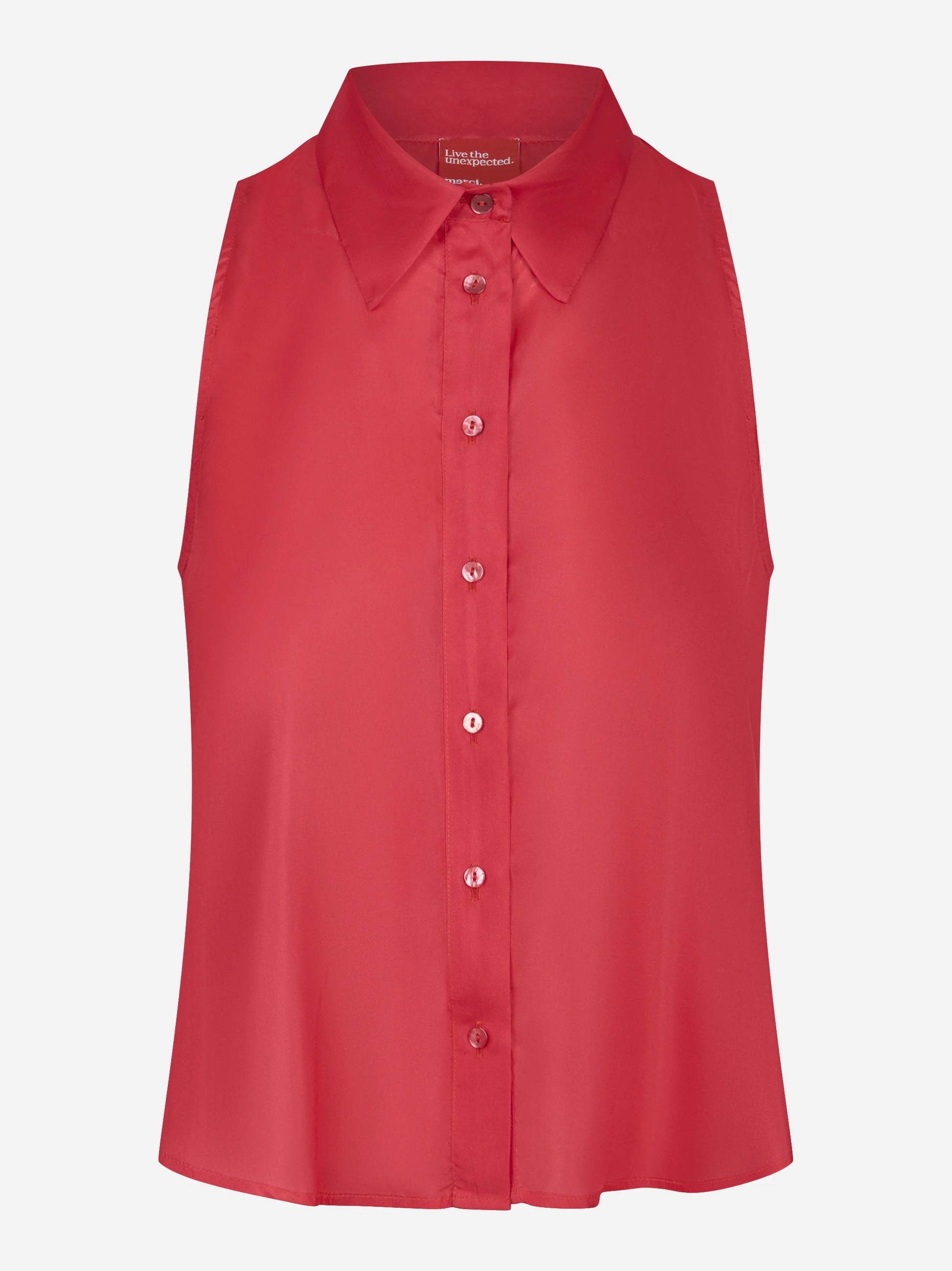 Camicia Smanicata in seta rossa