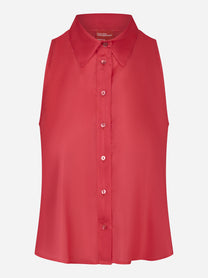 Camicia Smanicata in seta rossa
