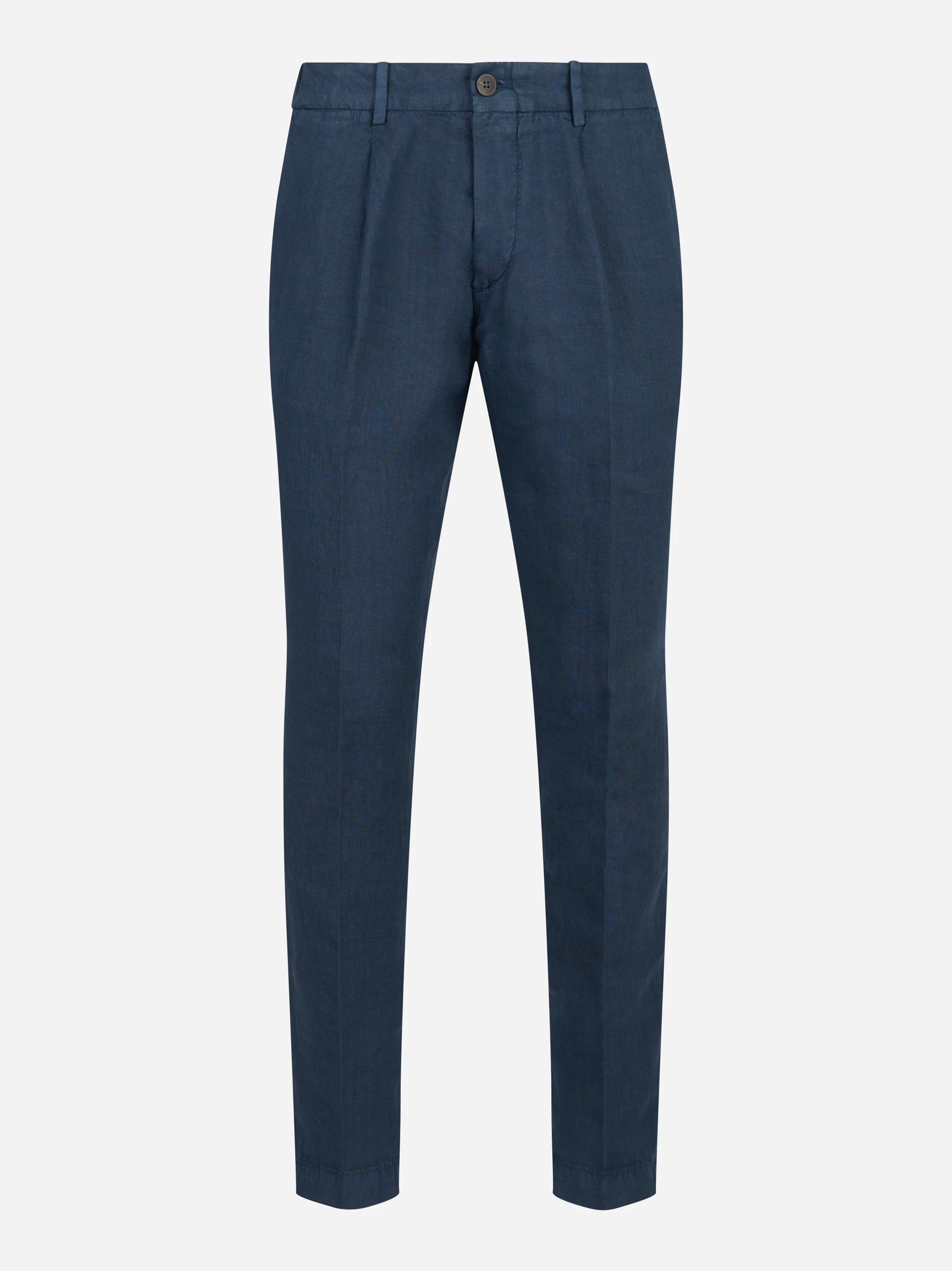 Pantalone con elastico in vita in puro lino blu