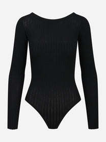 Body in maglia nero con trasparenze