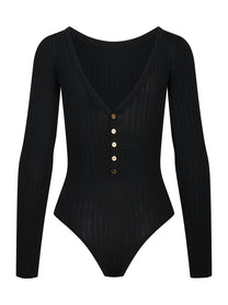 Body in maglia nero con trasparenze