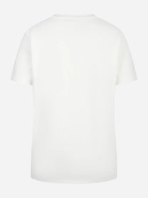 T-shirt girocollo bianca con logo