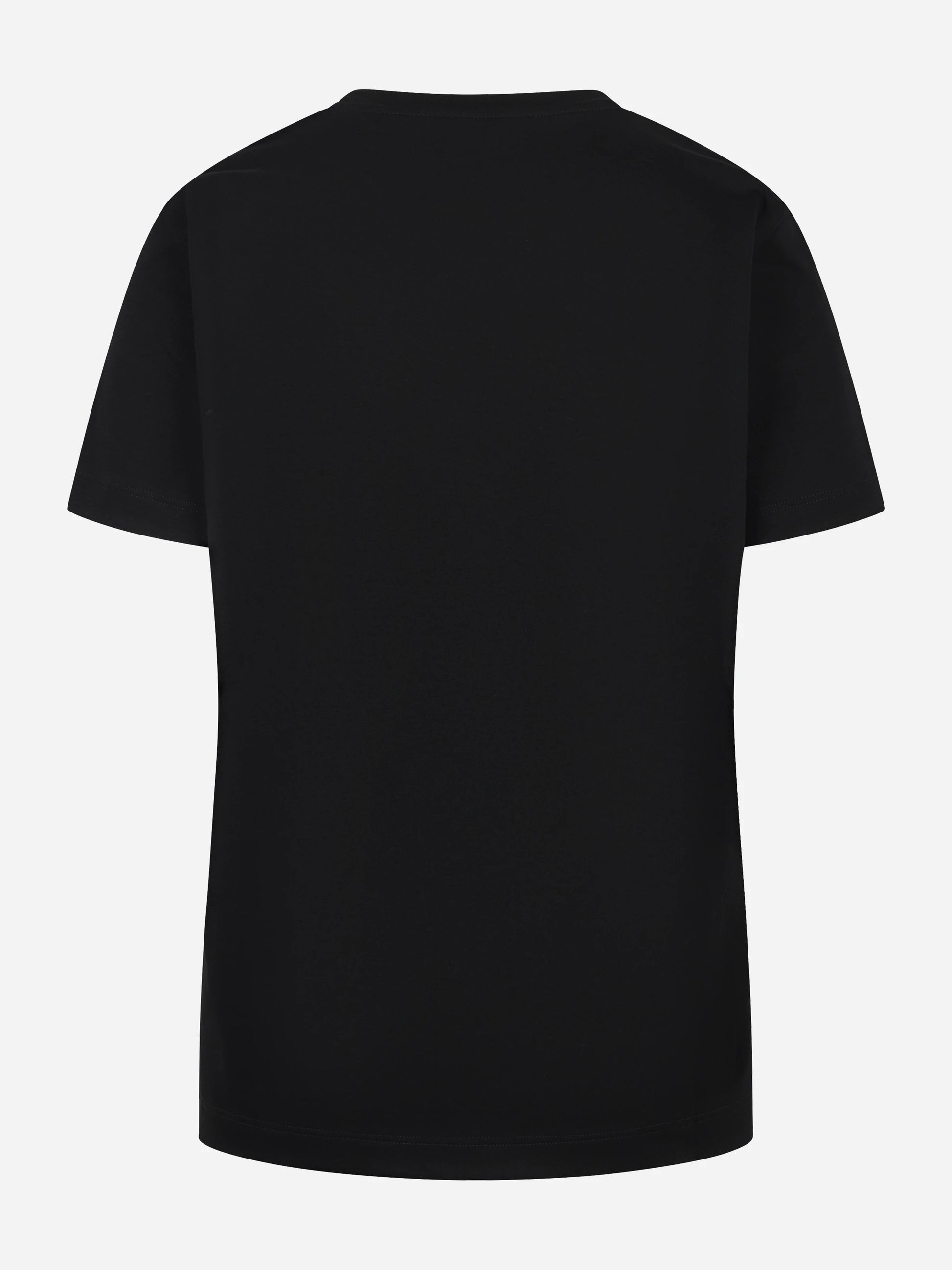 T-shirt girocollo nera con logo