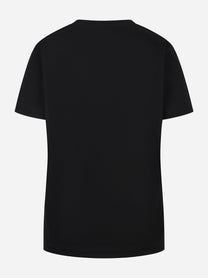 T-shirt girocollo nera con logo