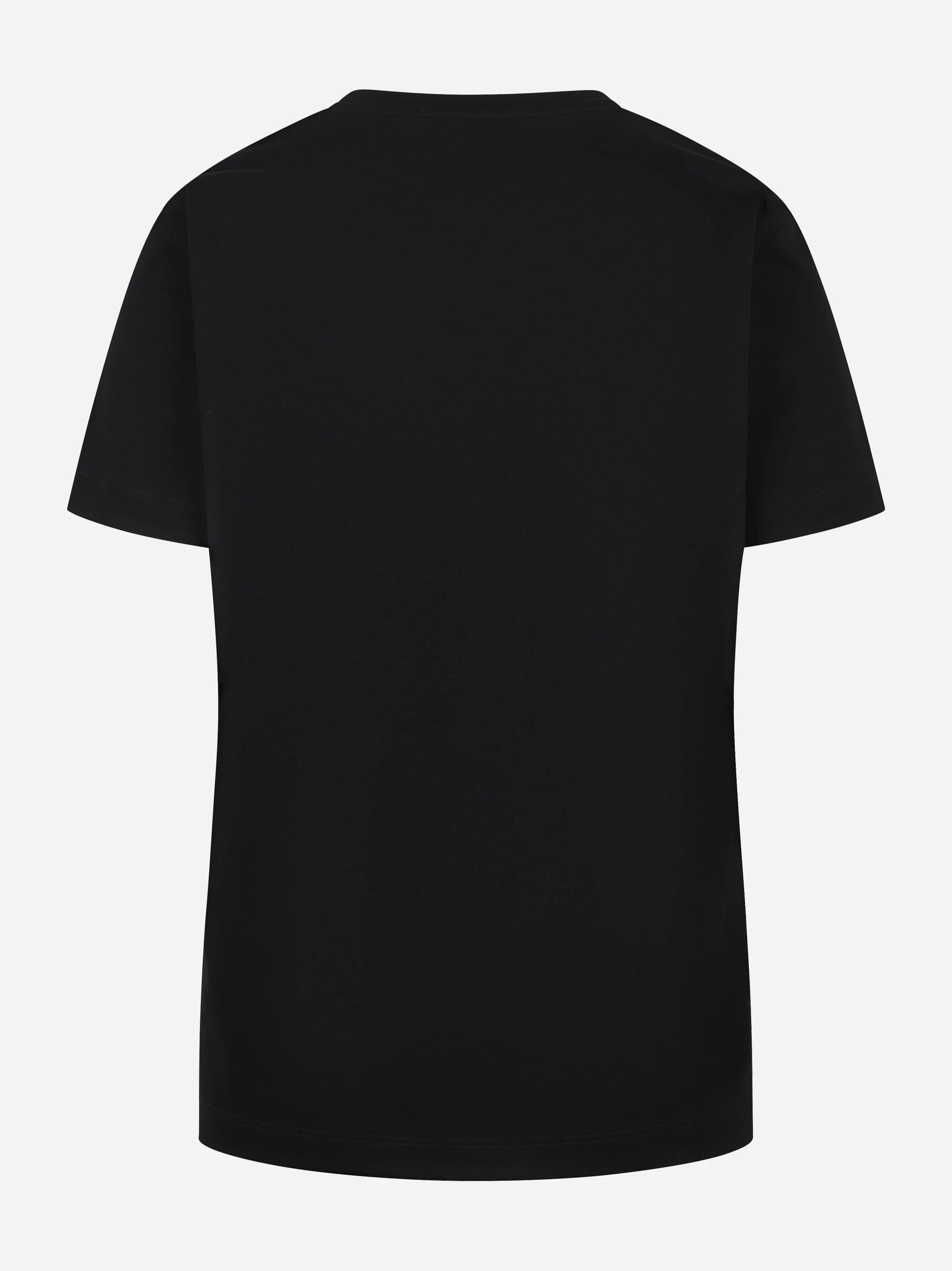 T-shirt girocollo nera con logo