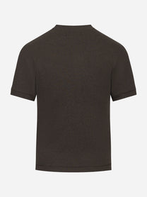 T-shirt serafino Nudo in cotone stretch marrone