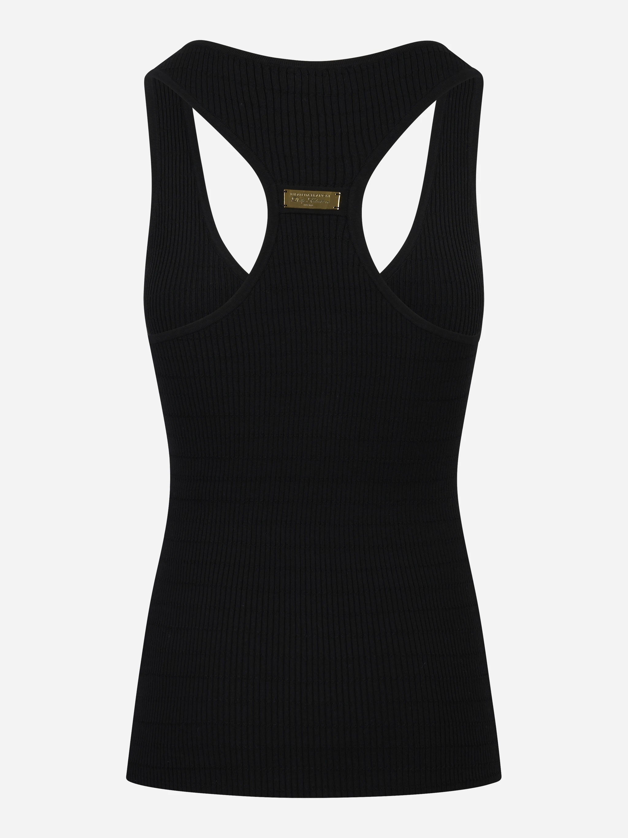 Top in maglia nero a micro trecce