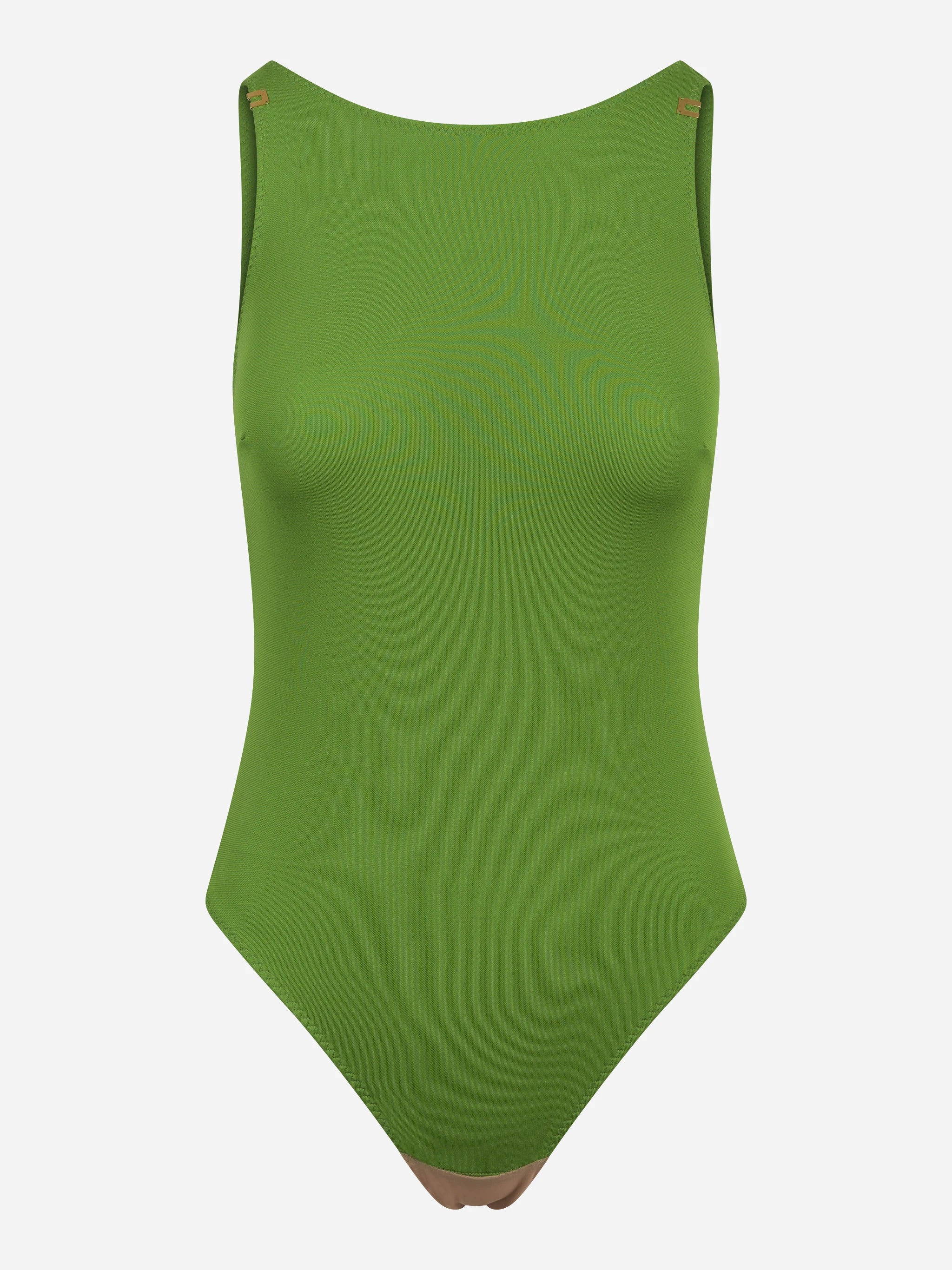 Body in jersey crepe con dettagli logo verde