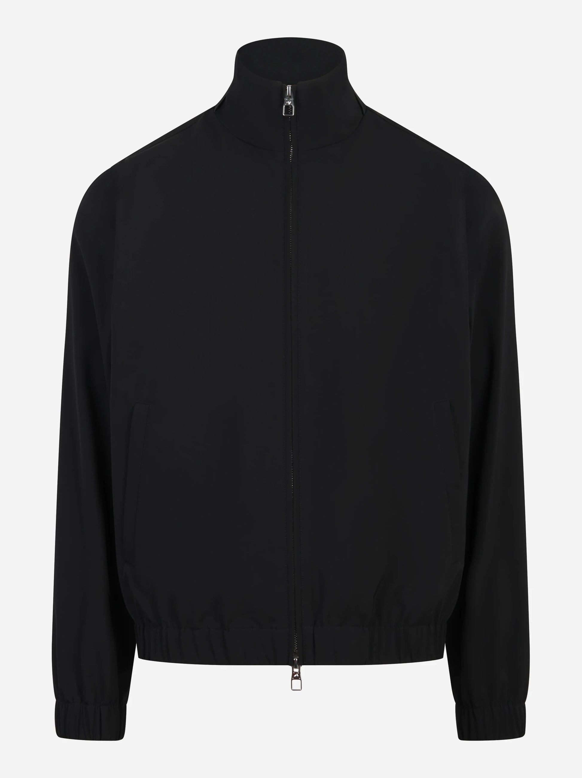 Bomber in nylon stretch nero