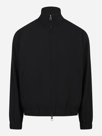 Bomber in nylon stretch nero