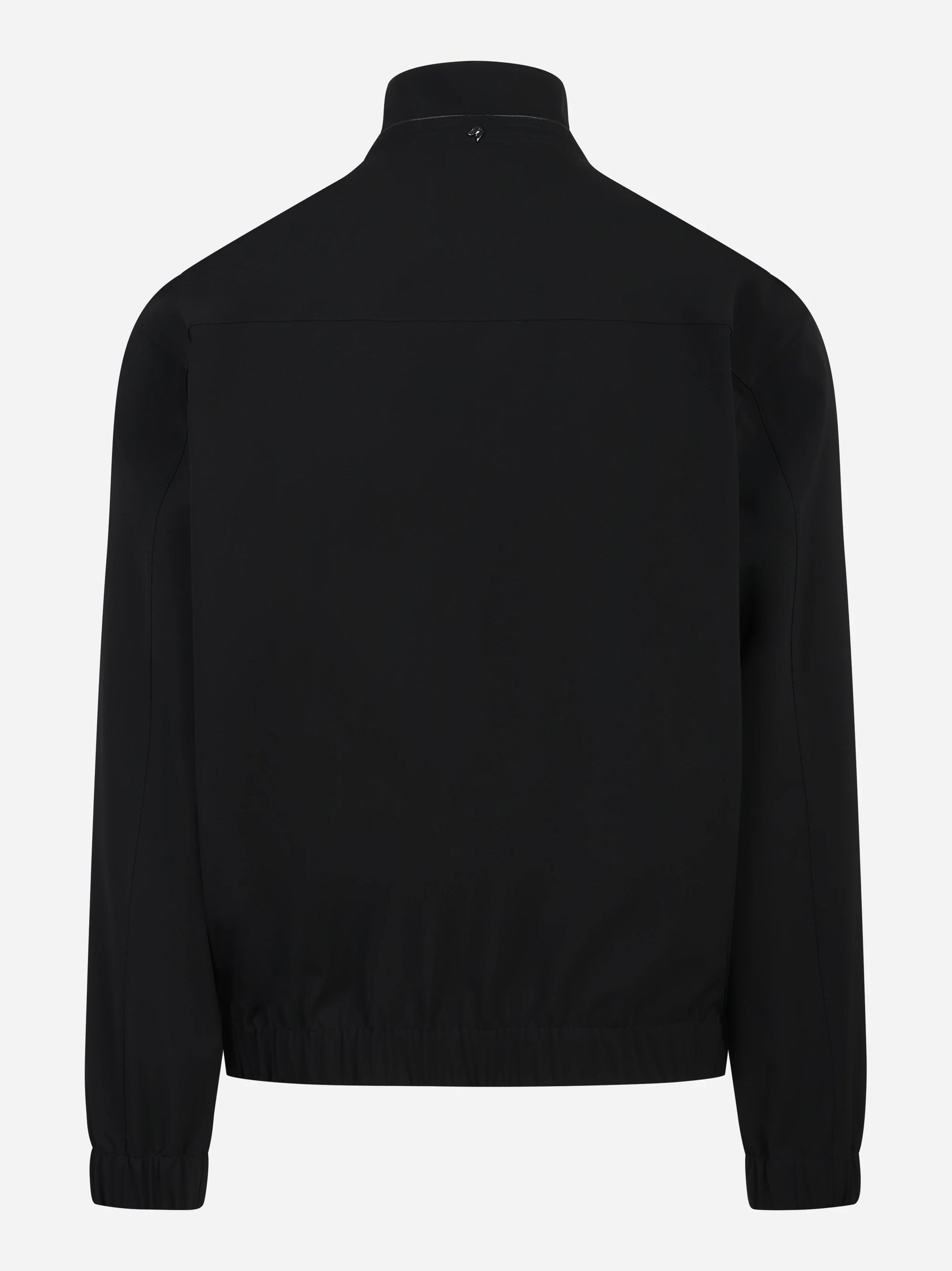 Bomber in nylon stretch nero