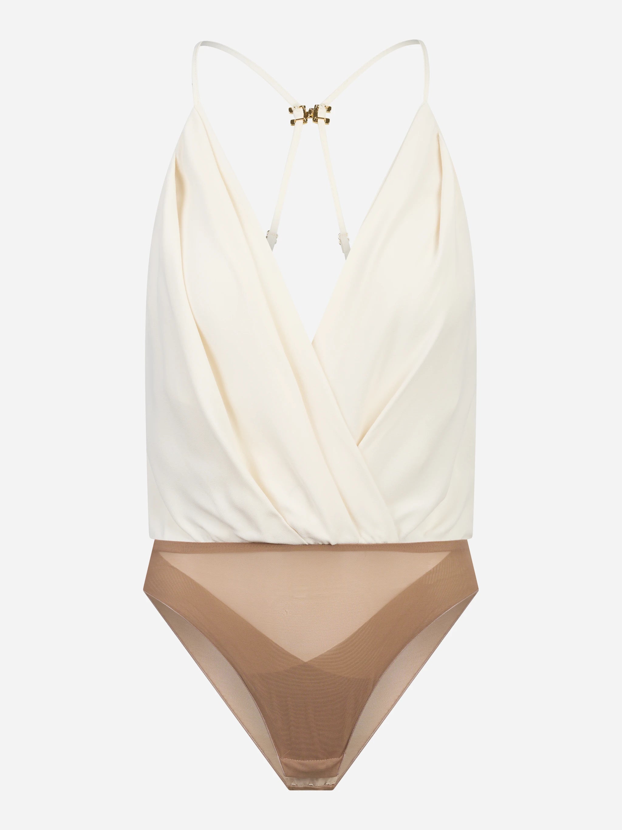 Body in georgette di viscosa bianco