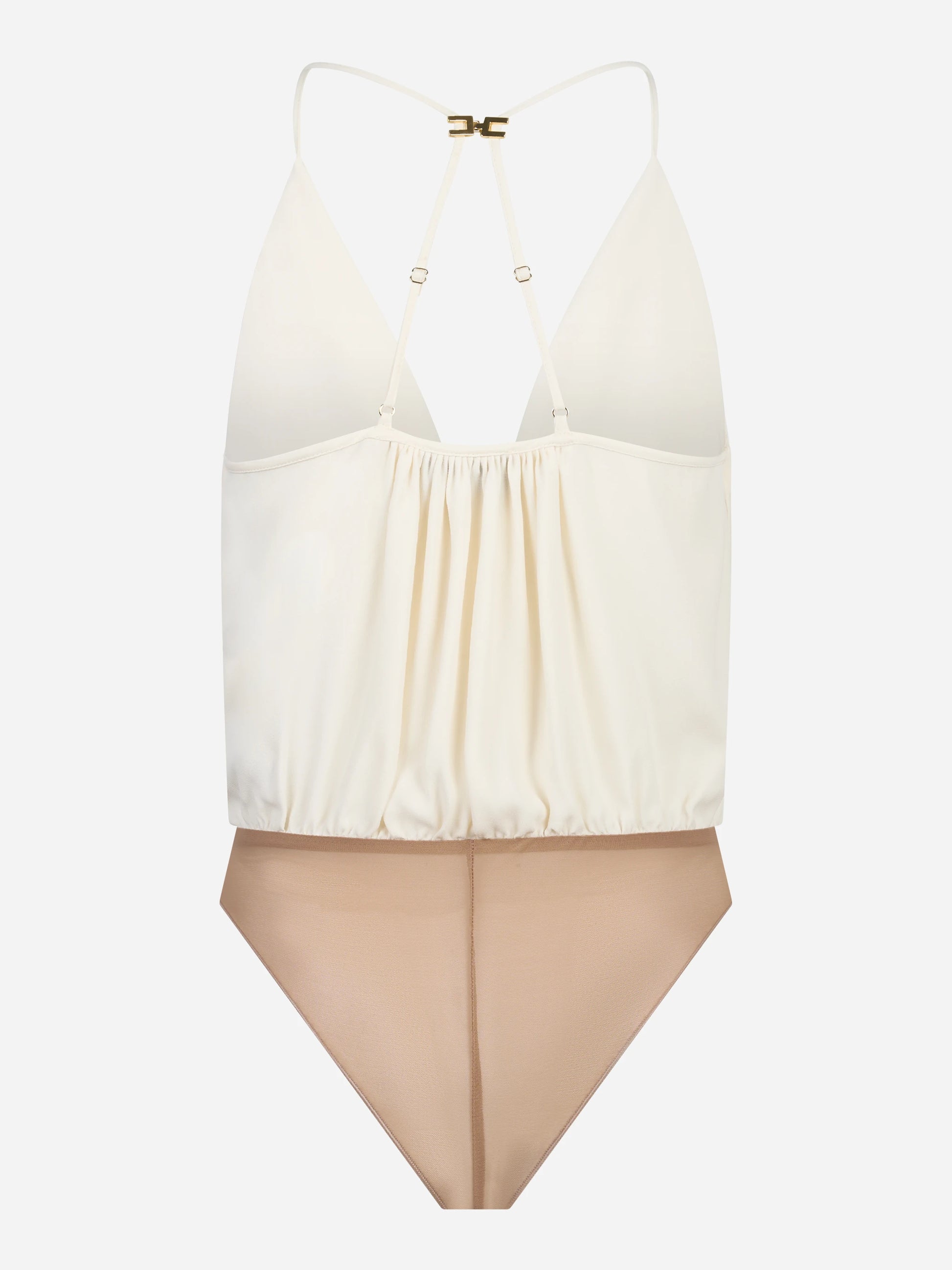 Body in georgette di viscosa bianco