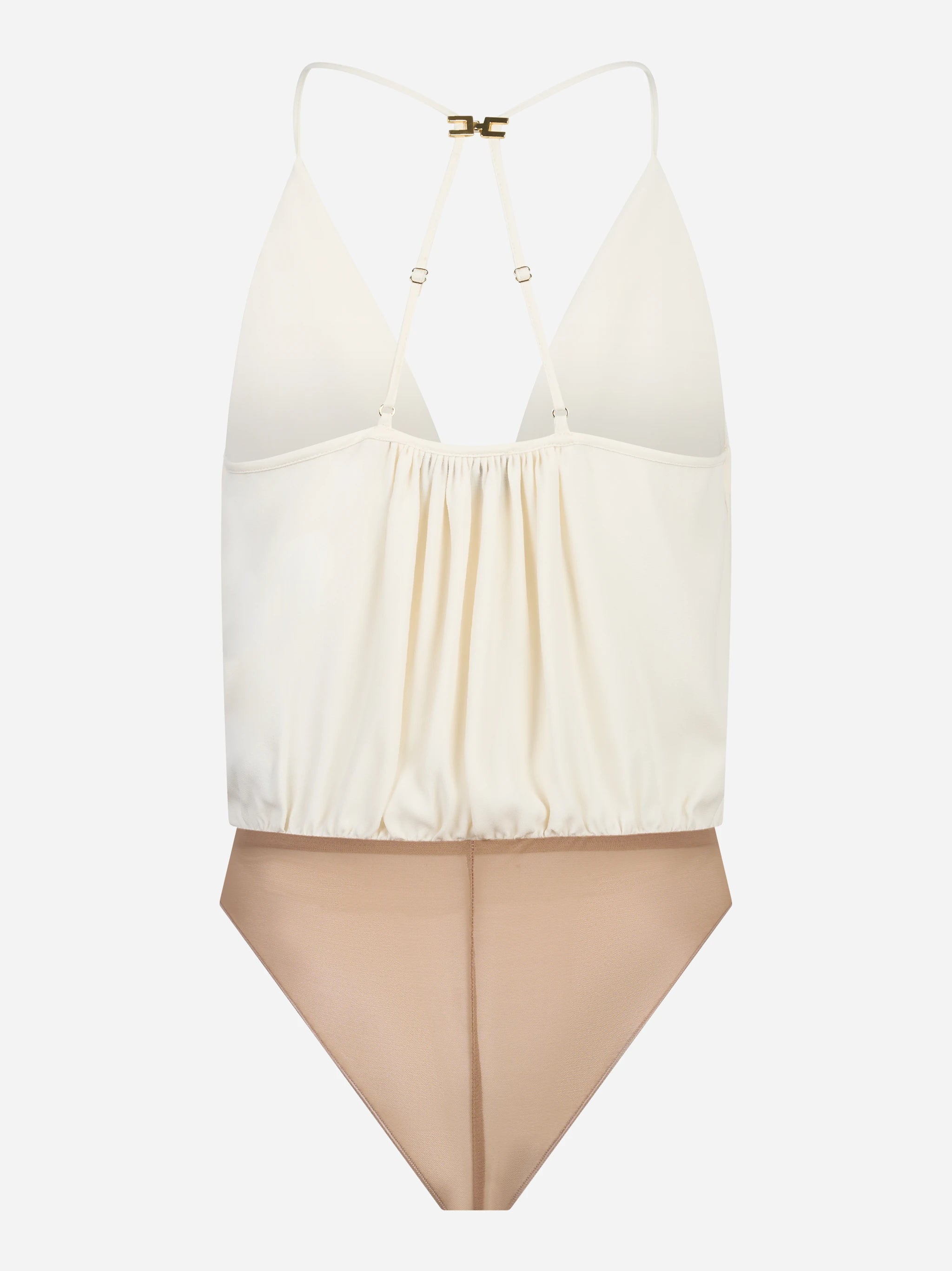 Body in georgette di viscosa bianco