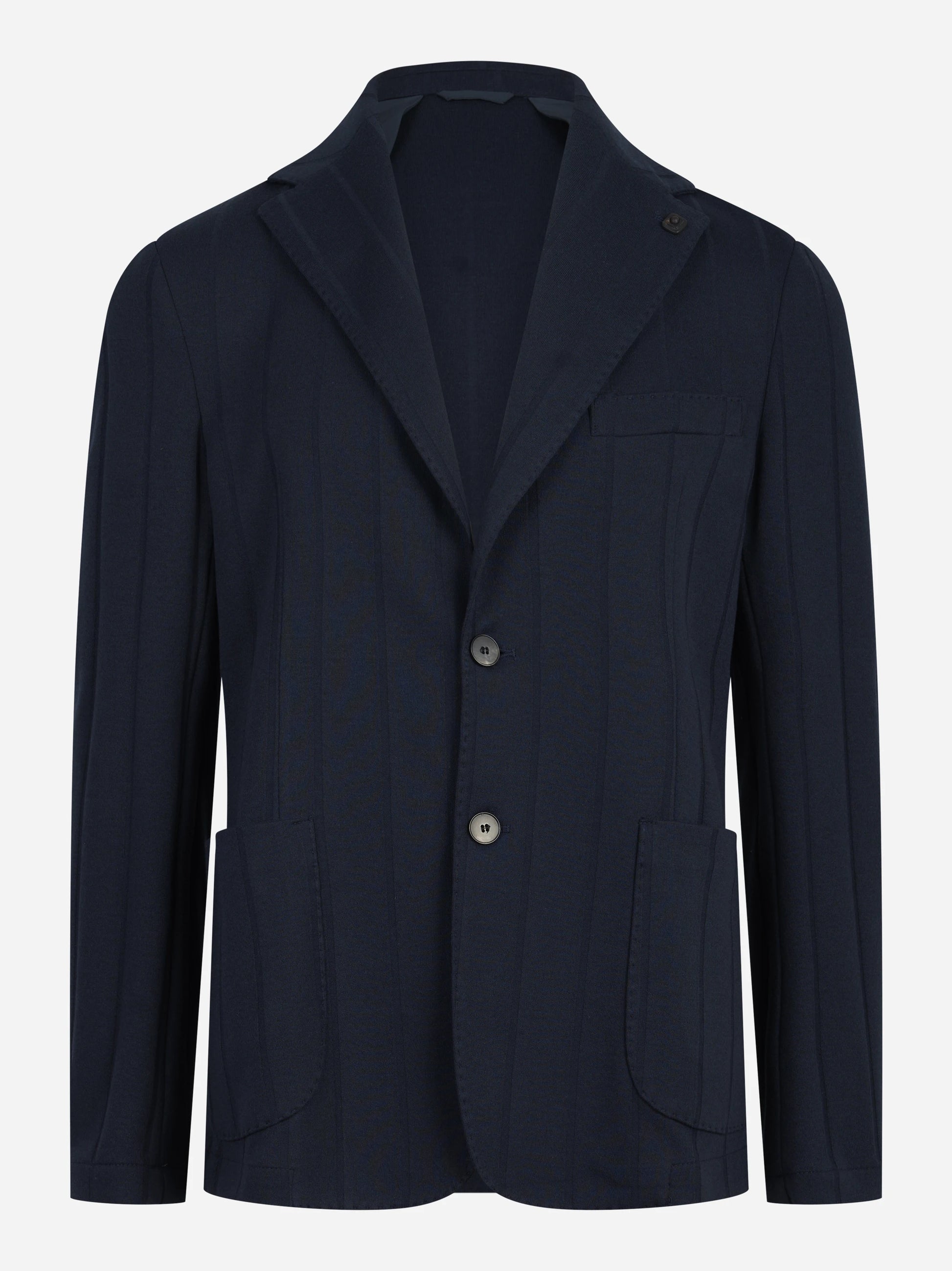 Blazer monopetto in misto cotone blu