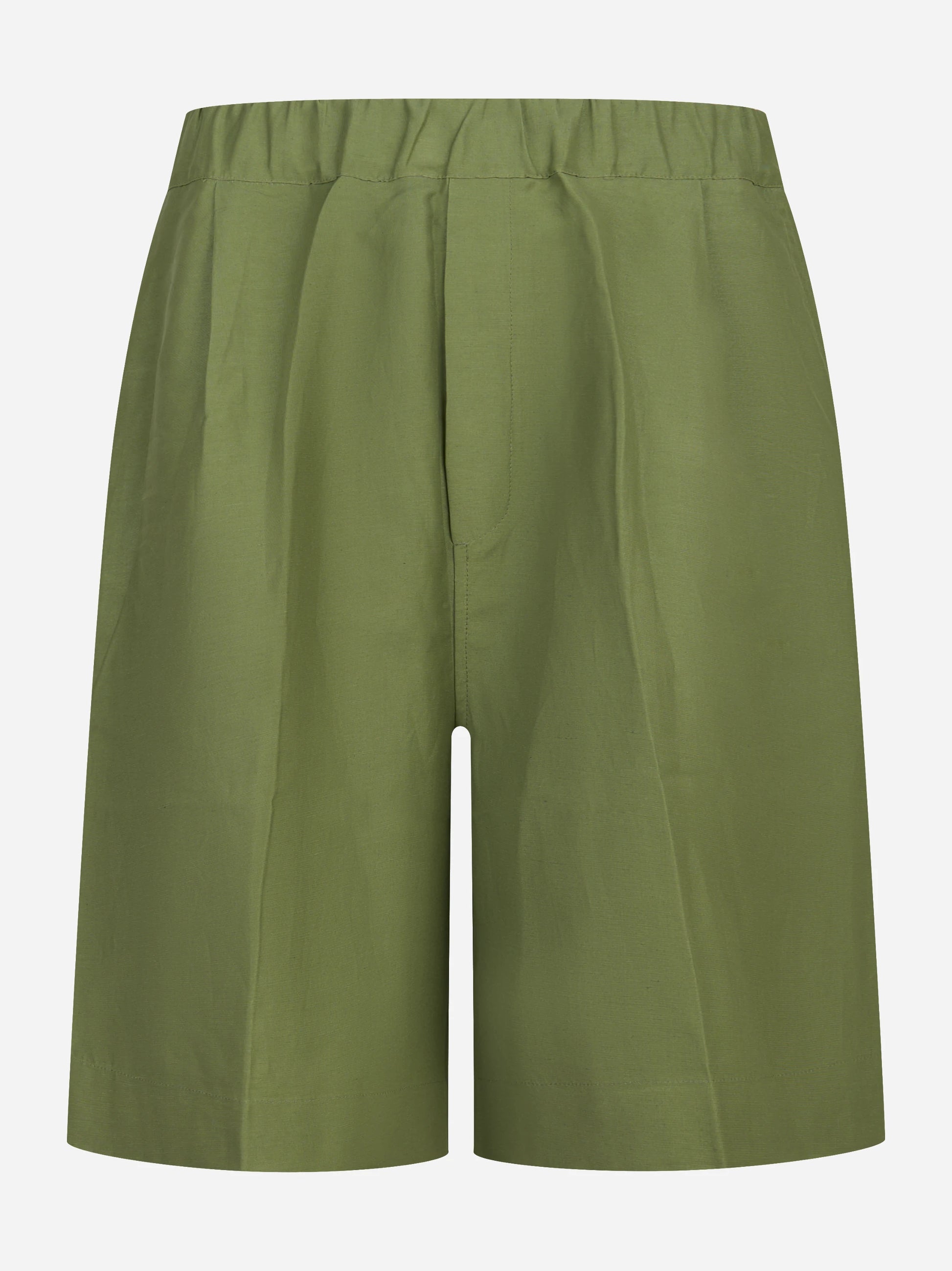 Shorts loose fit in viscosa e lino verde