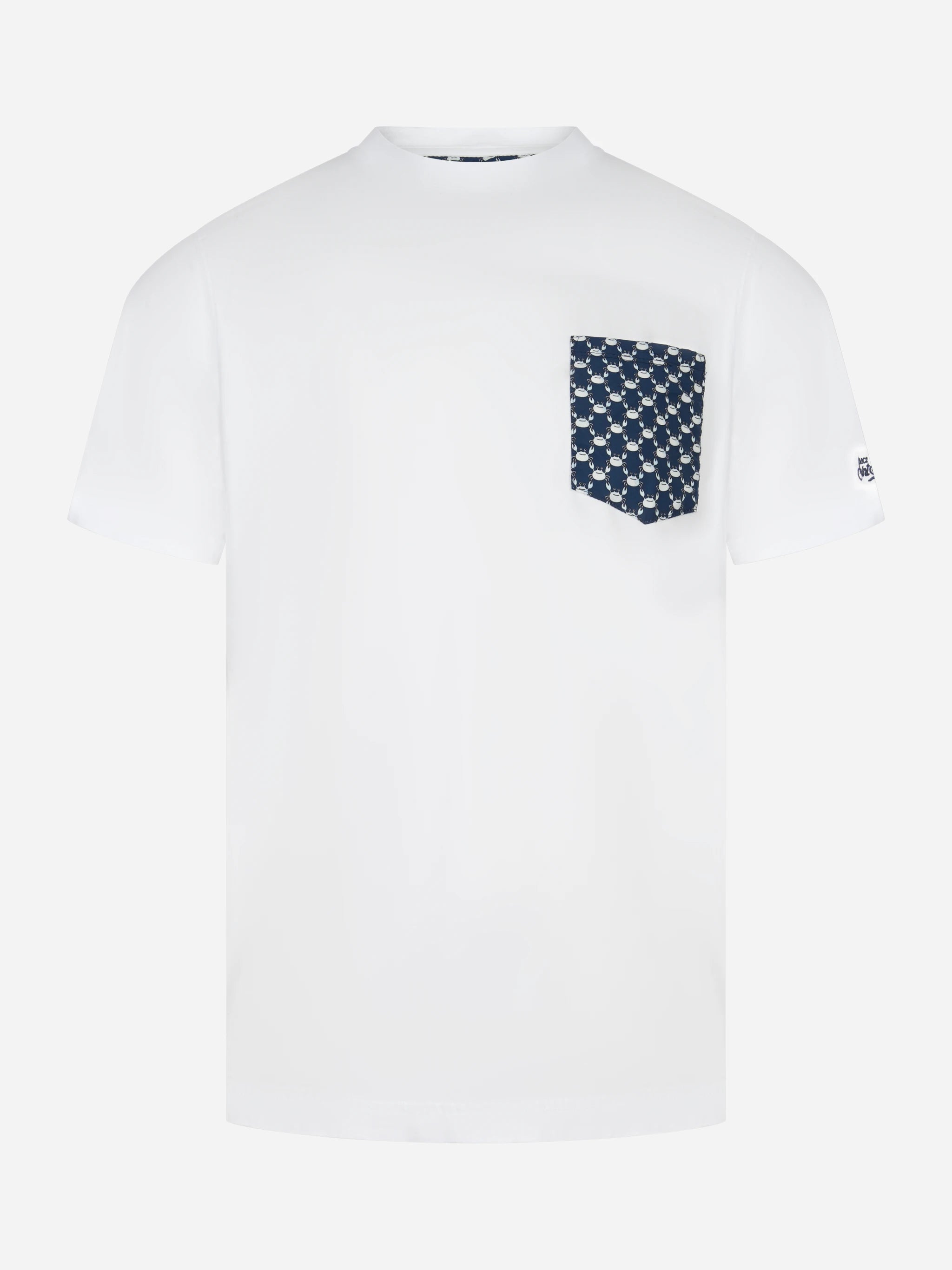 T-shirt girocollo Blanche con taschino a contrasto