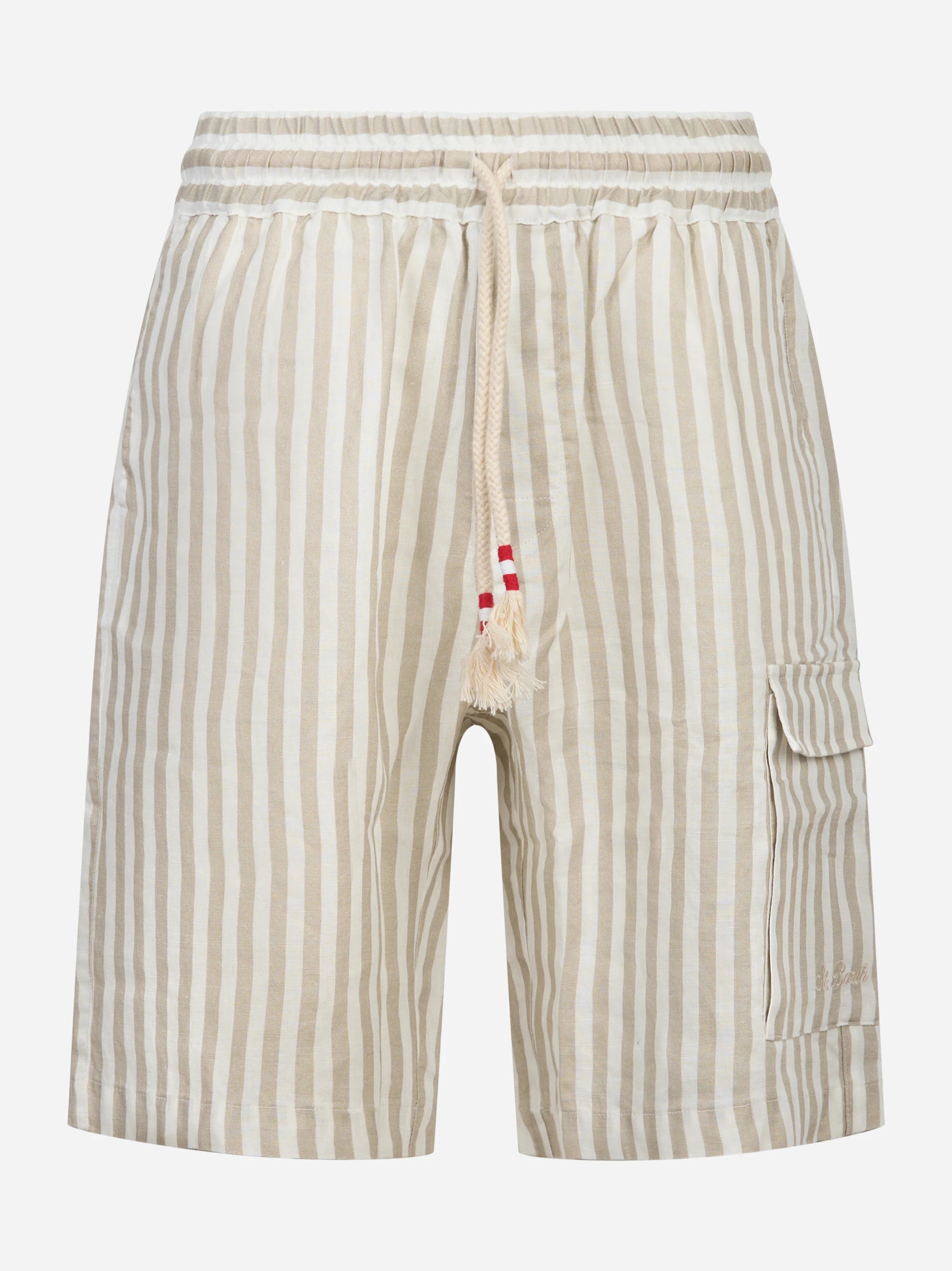 Shorts Marseille in lino con motivo a righe