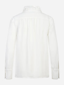 Camicia bianca in georgette di viscosa con fusciacca