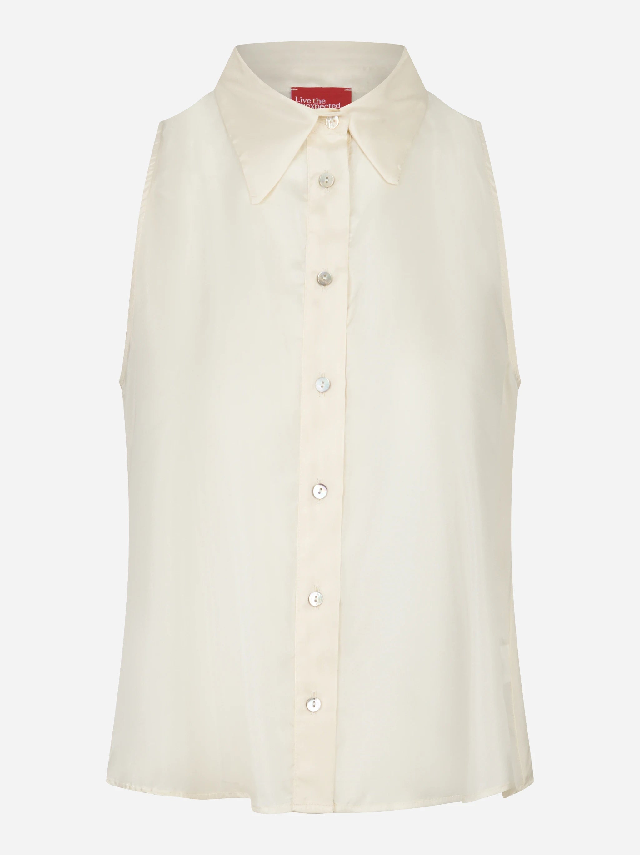 Camicia Smanicata in seta bianca