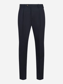 Pantalone Union con una pince in lana light blu