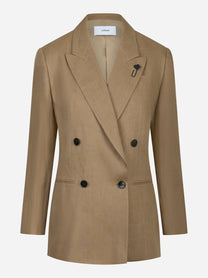Blazezr doppiopetto in lino beige
