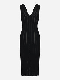 Abito nero in maglia a jour