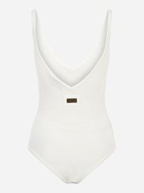 Body bianco in maglia traforata