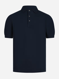 Polo manica corta in Piquet blu