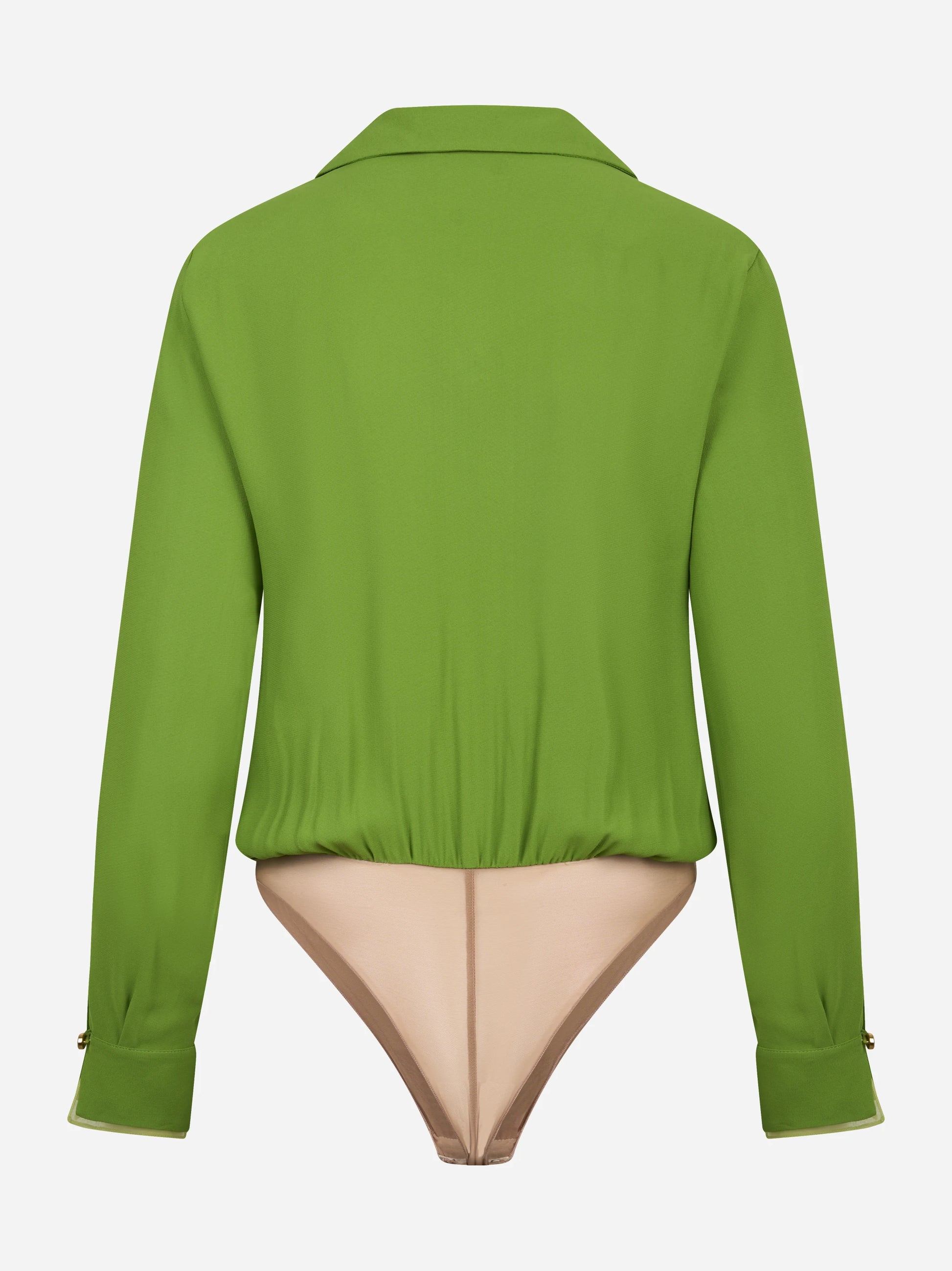Body in georgette di viscosa verde