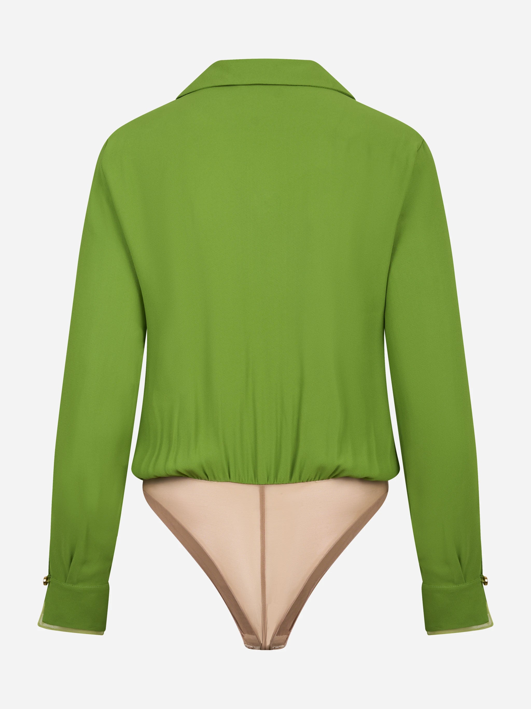 Body in georgette di viscosa verde