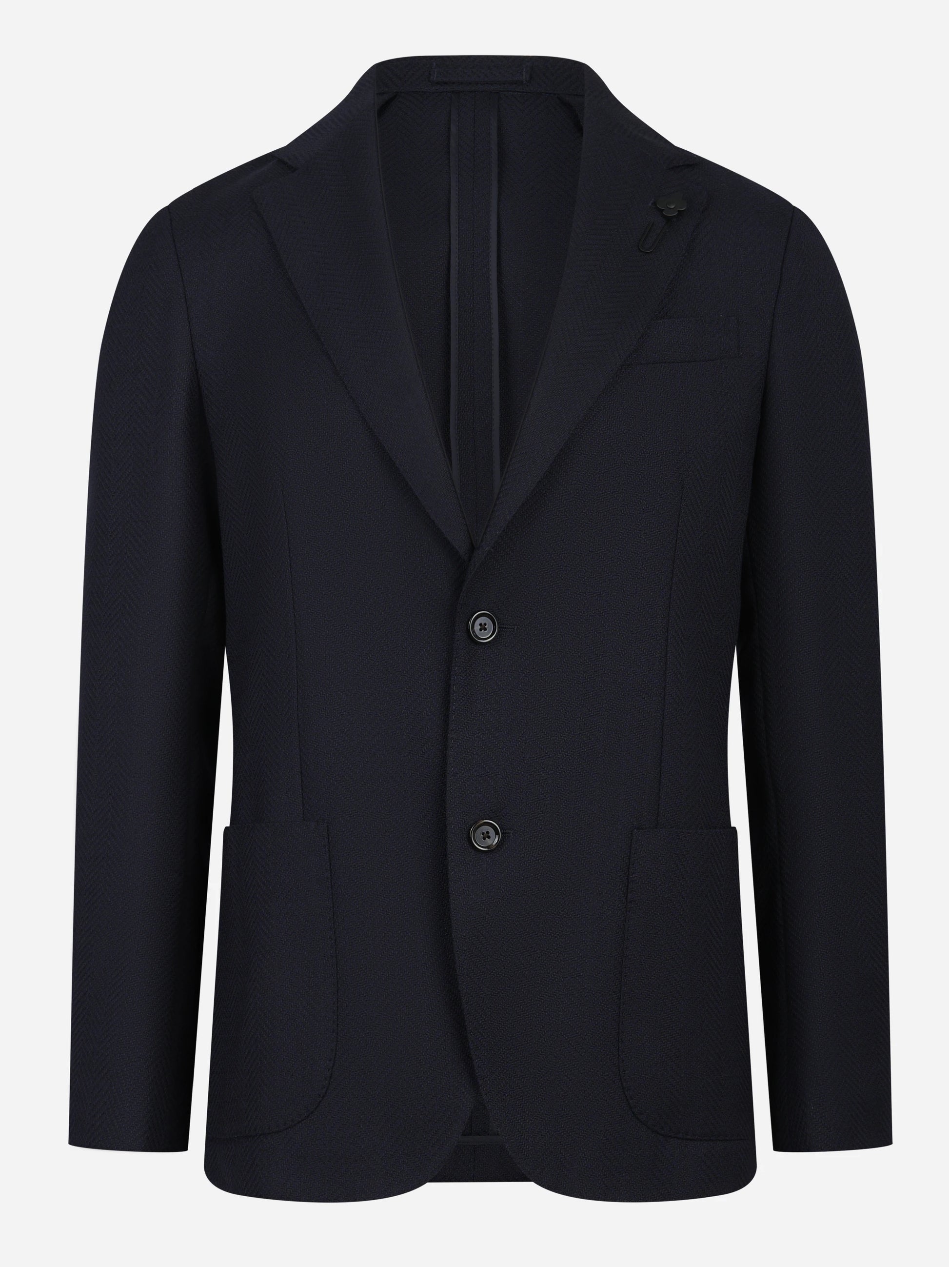 Blazer con tasche a toppa in lana blu