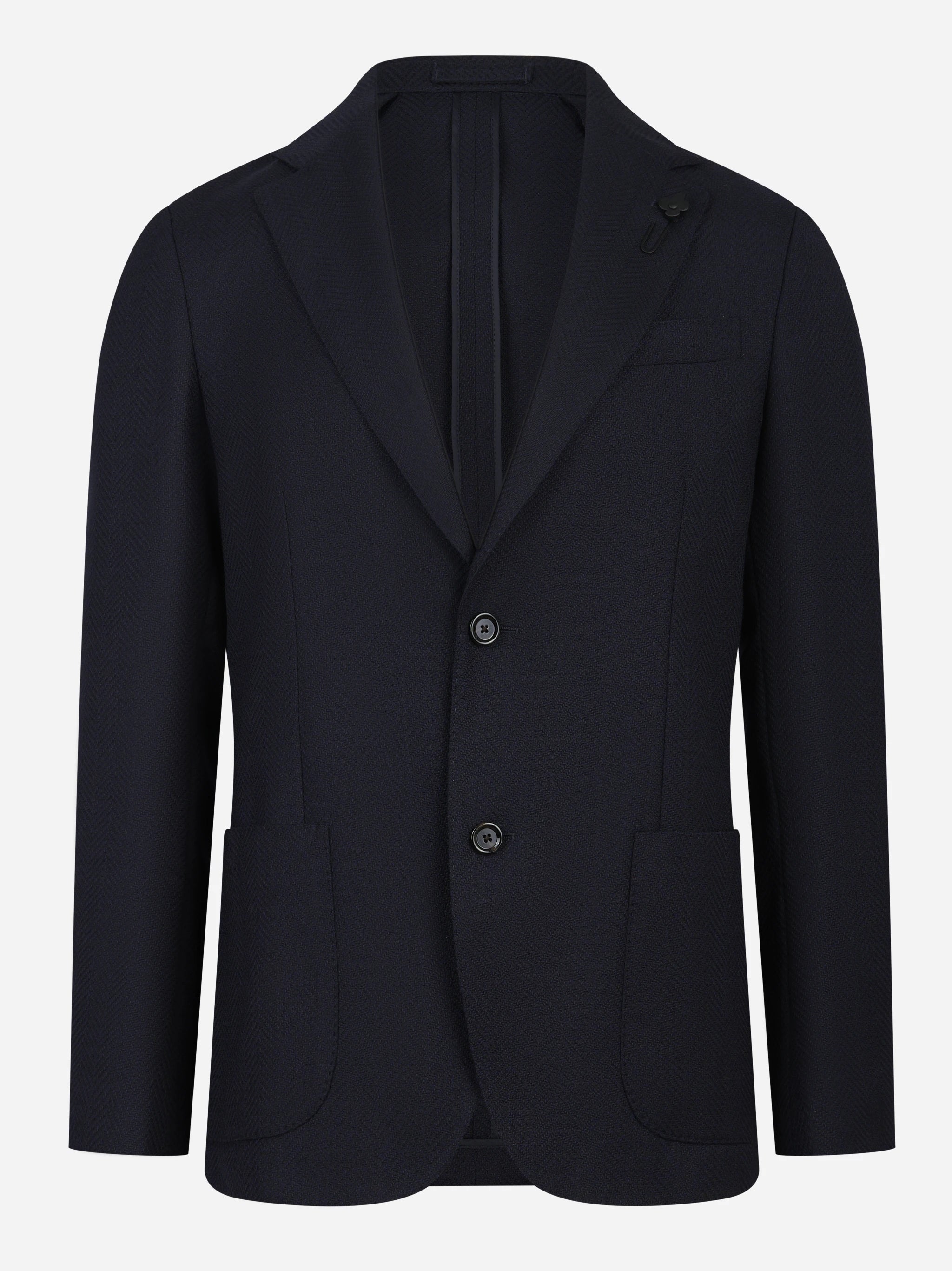 Blazer con tasche a toppa in lana blu