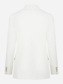 Blazer bianco doppiopetto in gabardina