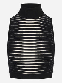 Top in maglia a righe degradé
