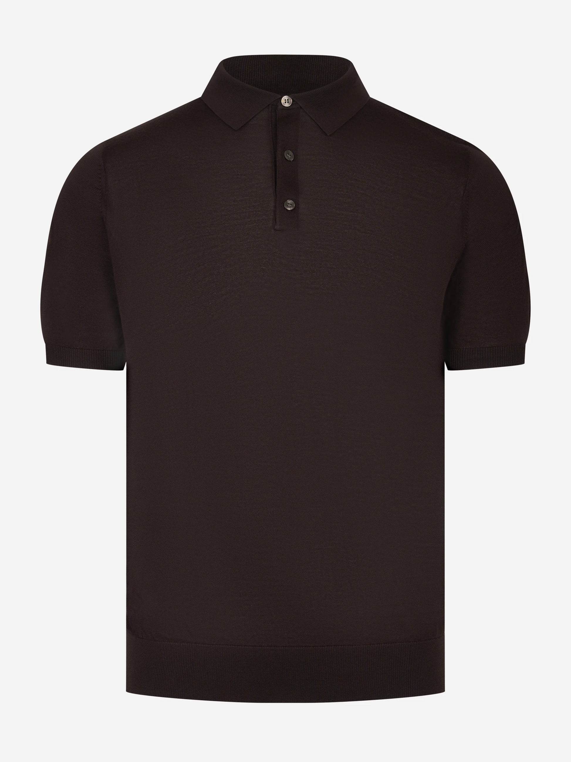 Polo manica corta in misto cotone marrone