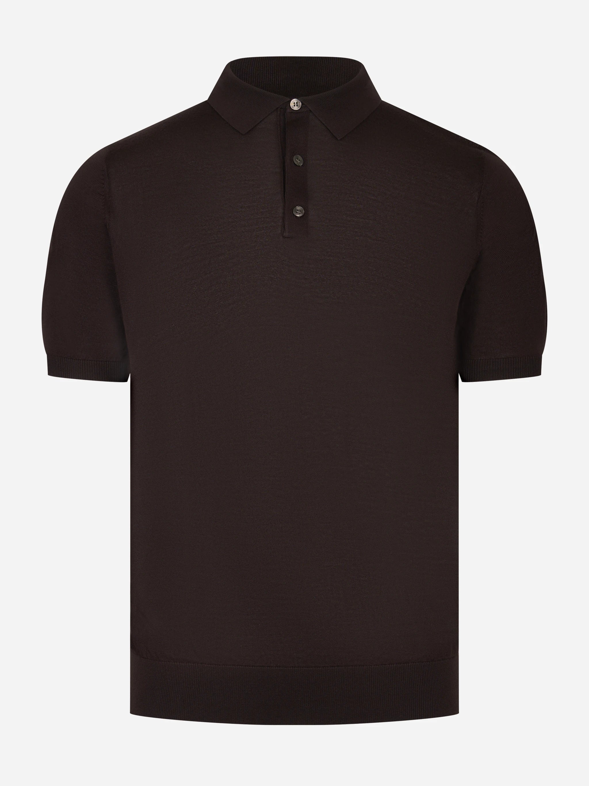 Polo manica corta in misto cotone marrone