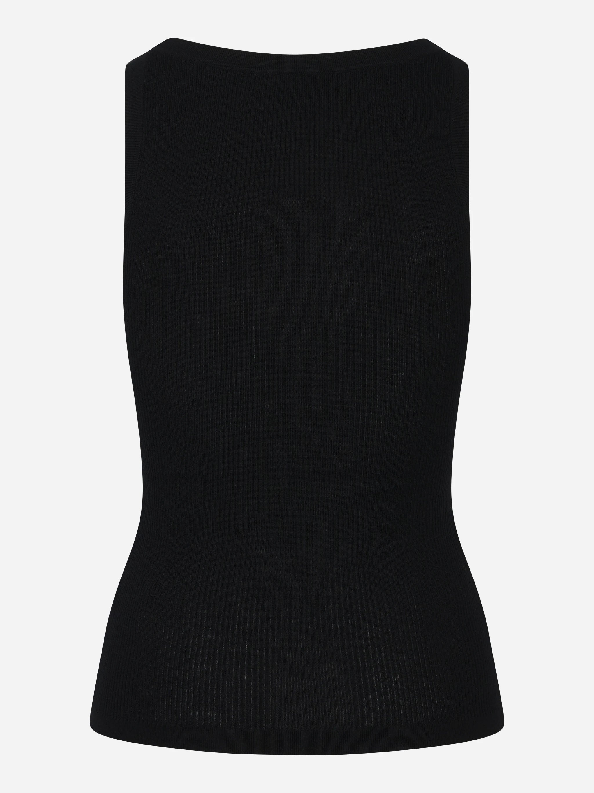 Top in maglia nero con logo