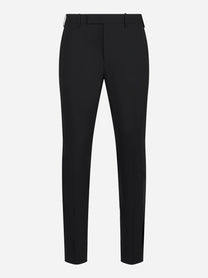 Pantalone skin fit Dieci in lana stretch nero