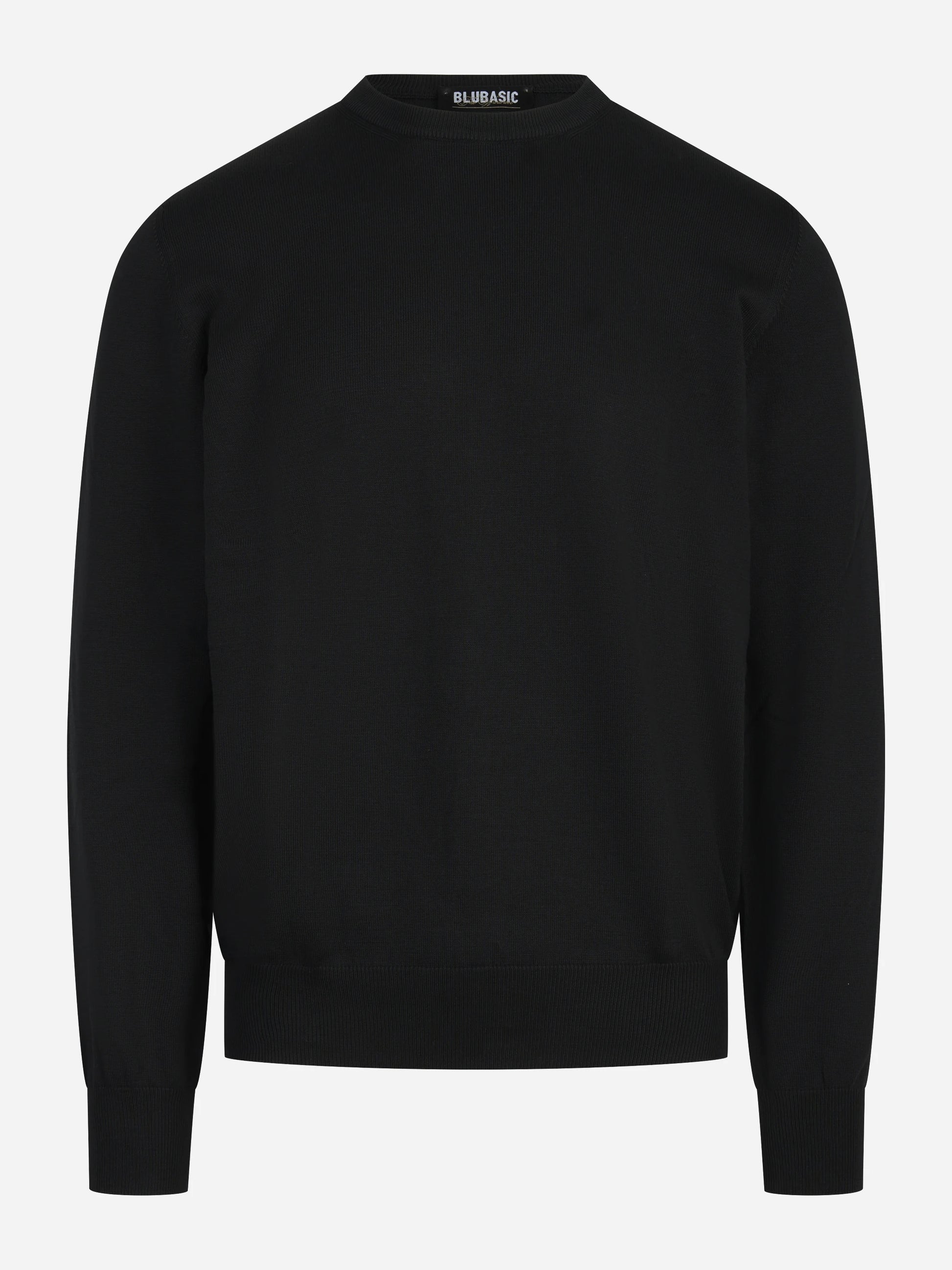 Maglia girocollo in cotone nero