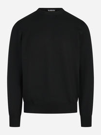 Maglia girocollo in cotone nero