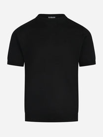 Maglia manica corta in seta nera