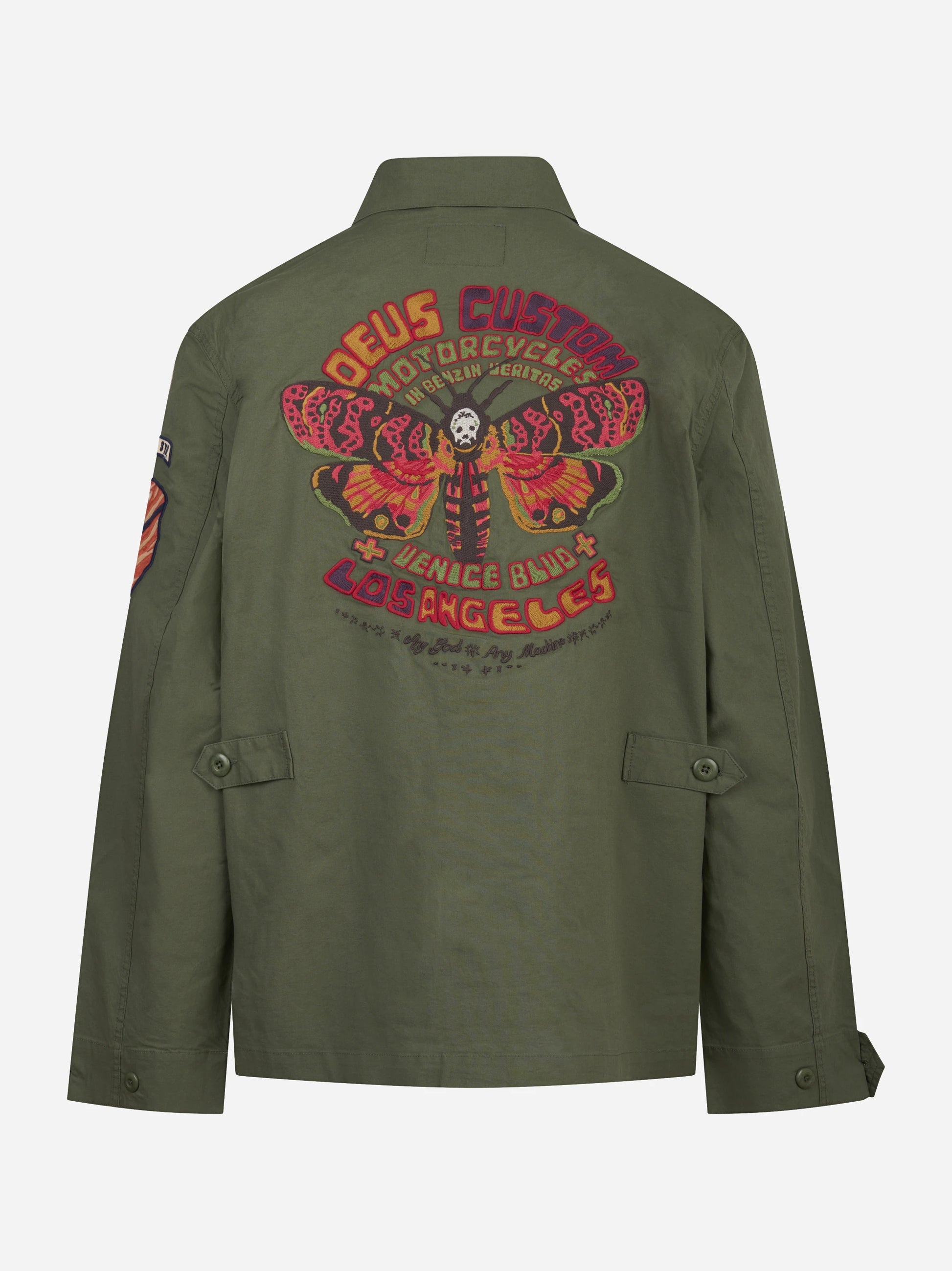 Giacca Overshirt Power con ricami verde