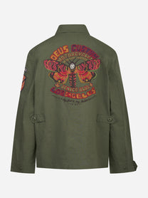 Giacca Overshirt Power con ricami verde
