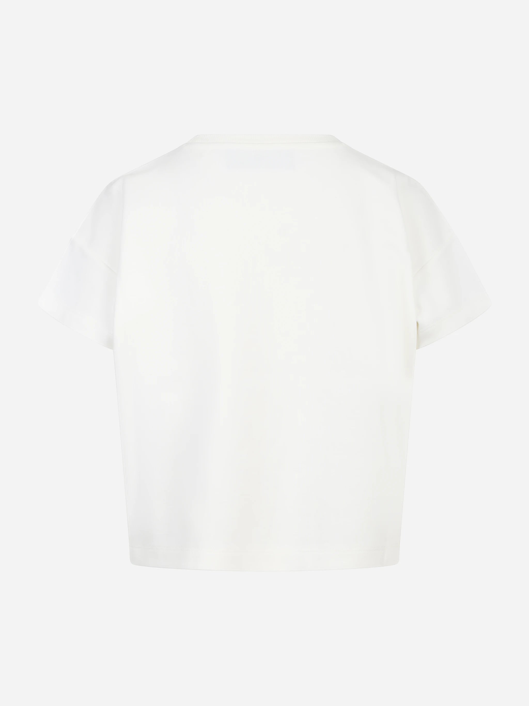 T-shirt bianca in jersey con stampa lettering