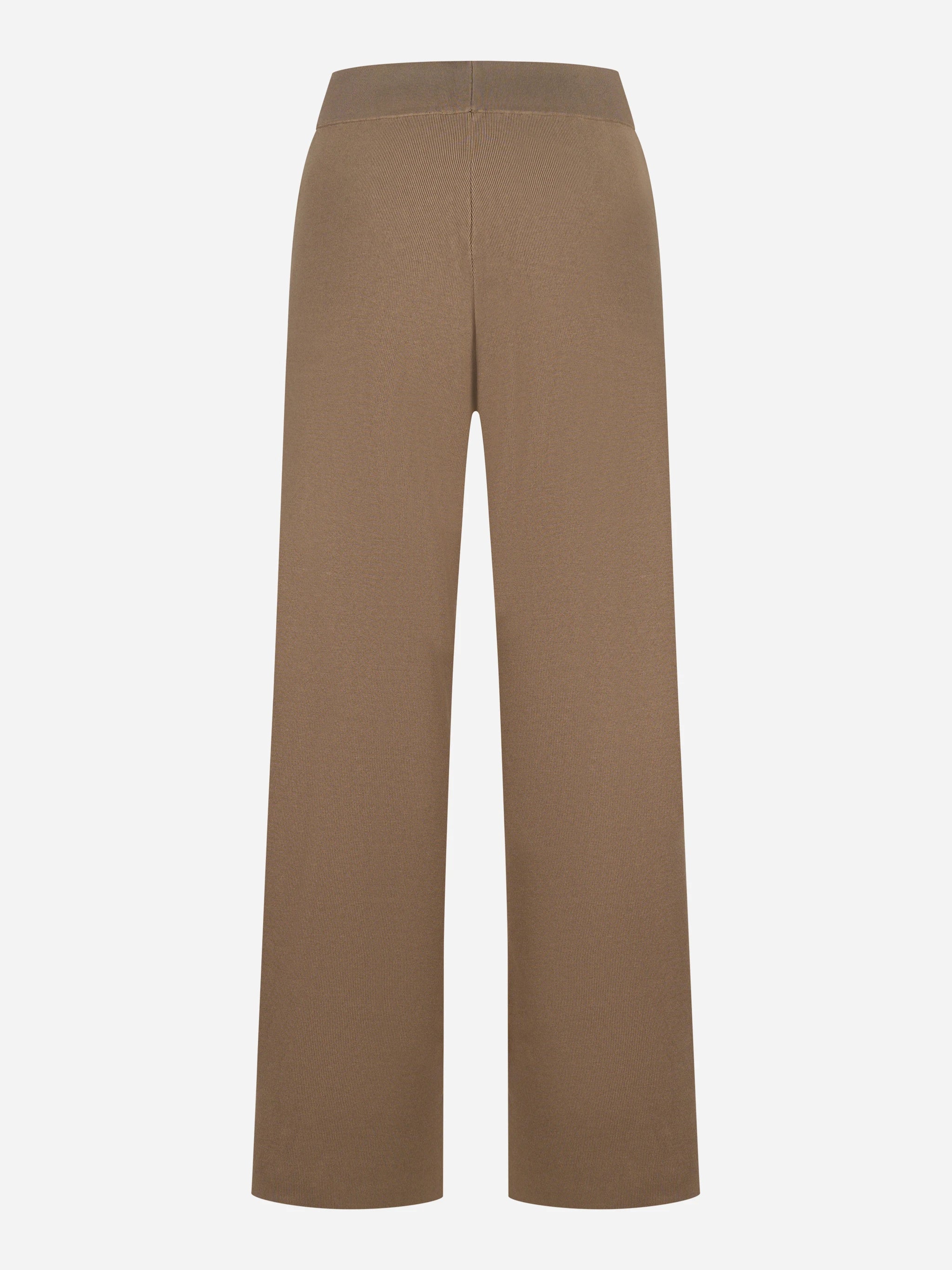 Pantalone in maglia con bande in viscosa lucida