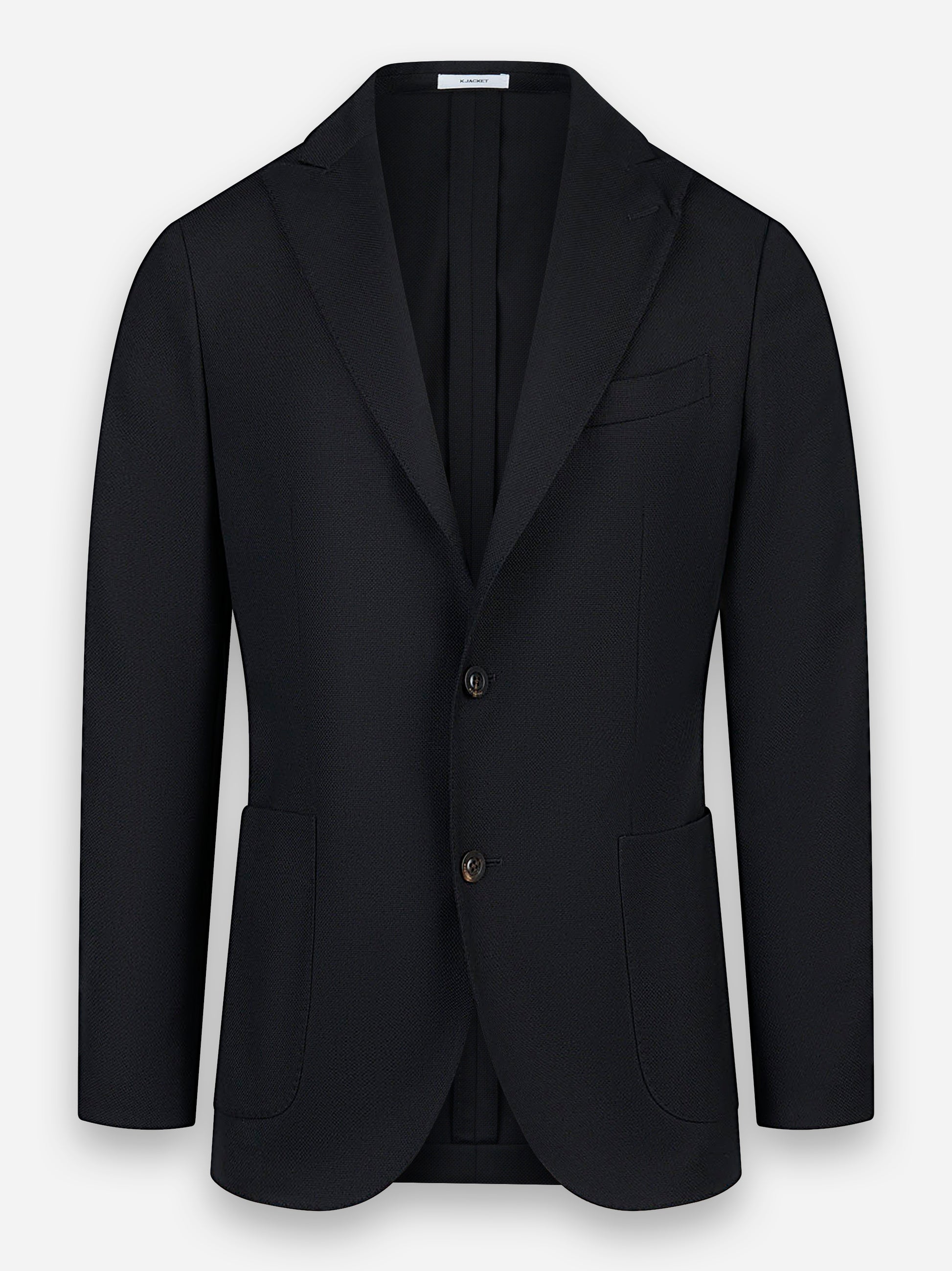 Blazer in lana con rever a lancia e tasche a toppa Nero