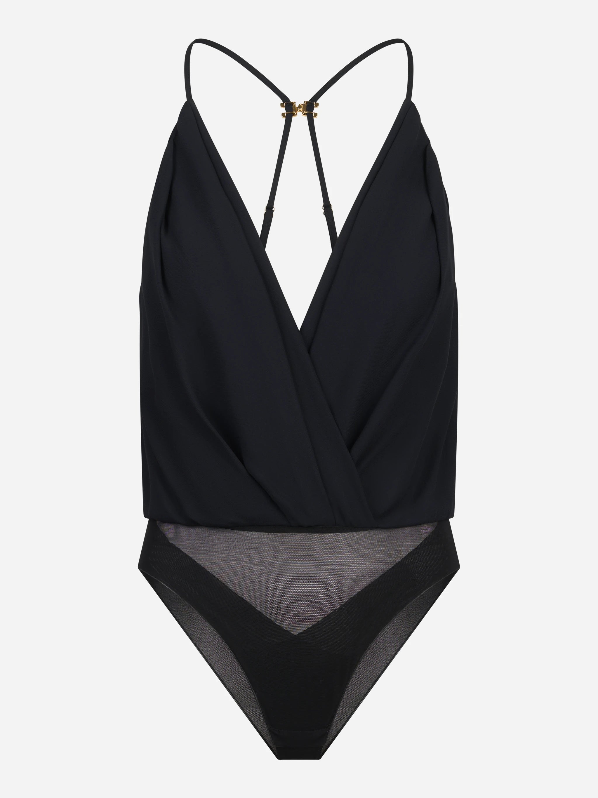 Body in georgette di viscosa nero