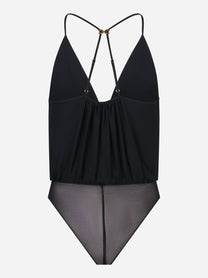 Body in georgette di viscosa nero